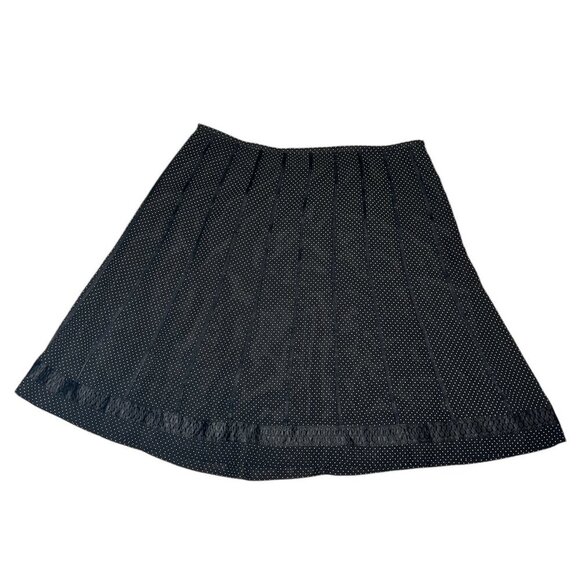 Nygard Black Polka Dot Sheer Skirt Sz 20 Lace Midi Full Bias Cut Flowy Lined - Picture 2 of 8